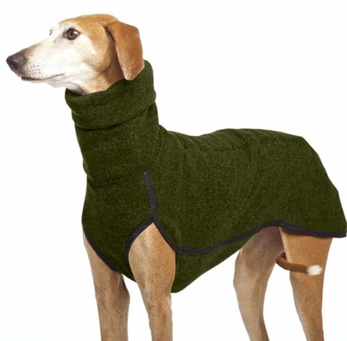 Herbst Und Winter Warmer Windhund, Labrador, Schäferhund, Großer Hund, Kleidung, Rollkragenpullover, Pullover, Stretch-Fleece, Hundepullover, Weste, Haustierjacke, Mantel, Anzüge,Grün,3XL