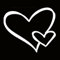Pack of 6 Love Heart Scribble Stickers - Waterproof Decals - Scrapbook, Laptops, Cars, Water Bottles, Cute Gifts (8cm x 7cm, White)