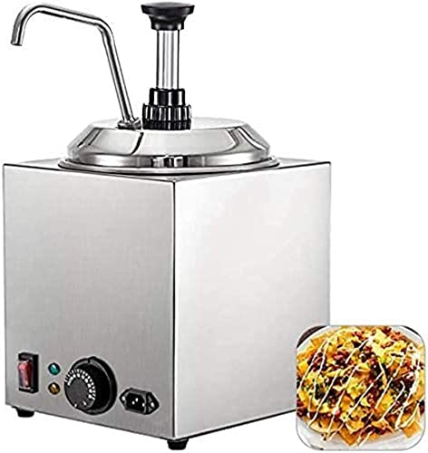 AINITAIFENG Dispensador de Bomba Calentador de Salsa y Queso, Calentador de Caramelo Caliente, Calentador de Boquilla de Acero Inoxidable para Caramelo de Queso Caliente (Plata)