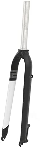 Rigid Bicycle Fork High Strength Lightweight Aluminium Alloy 160mm Brake Disc Rigid Fork for Mountain Bike for 26in/27.5in/29in Universal Size (Black and White)