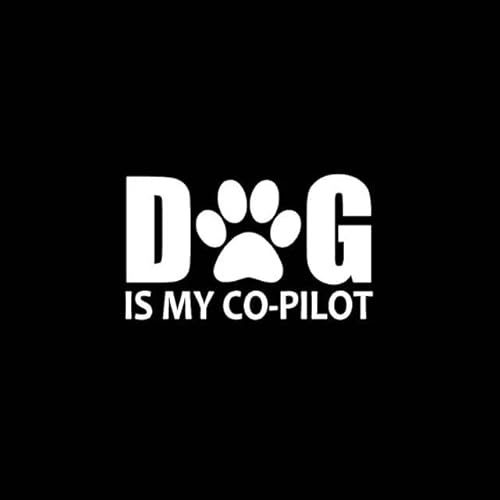 17CMx10.2CM HUND IST MEIN CO-PILOT Decal Vinyl Auto Aufkleber Hund Auf Board Welpen Schwarz/Silber Auto Stoßstange WC Kühlschrank Wand Tür Motorrad Elektro-Fahrrad-Aufkleber Dekorative Aufkleber
