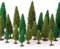 Skylety 35 Pcs Model Trees 2.16in-4.9in Green Train Scenery Landscape Pine Miniature Diorama Trees Mixed Model Bottle Brush Plants for Road Architecture Building DIY Decoration Gift