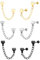 Yumilok 3 Paar Unisex Ohrringe Creolen Set Ketten Herz Piercing Ohrhänger Creolen Ohrstecker Ohrhänger Ohr-Piercing für Herren Damen Knorpel Helix Tragus