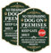 Phyabe 2 Pack No Trespassing Dog On Premises Keep Gate Shut Do Not Enter Sign, 7 x 10 inch Rust Free Aluminum Beware of Dog Sign, Weather Resistant, Waterproof, Durable Ink, Easy to Install