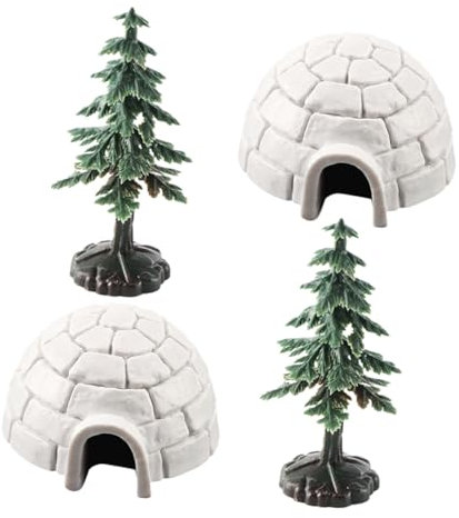 Toyvian Mini-eishausmodell Aus Kunststoff Realistische Eishausfigur Dekoratives Eischaushaus Für Zuhause Kleiner Weihnachtsdekor Stehendes Eishausornament Sandtisch-eishausmodell