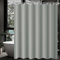 Lerores Tenda da doccia, 180 x 190 cm, grigio, con orlo appesantito, antimuffa, impermeabile, lavabile, in poliestere, per bagno, vasca da bagno con 12 anelli per tenda da doccia
