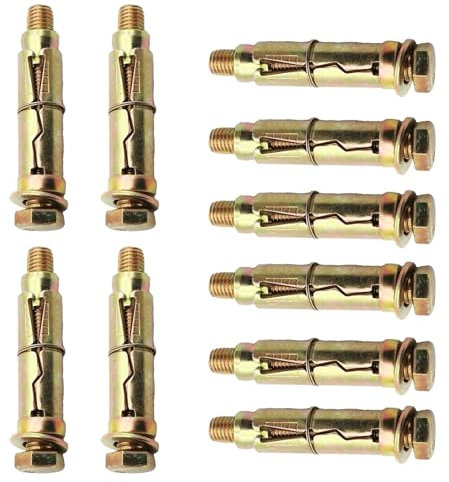 Wmzjnljy Lot de 10 boulons à expansion M6 x 60 mm, chevilles d'ancrage au sol pour béton, machines et meubles (Z46-10)