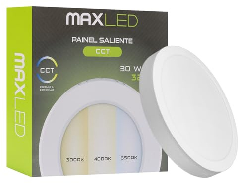 Maxled, Light is Led! 30W LED Deckenleuchte Flach Rund Decke Lampe Ø299mm Deckenlampe Panel 3200lm Badlampe 3CCT 3000K-6500K Warmweiß/Neutralweiß/Kaltweiß Nicht Dimmbar 220V-240V Weiß
