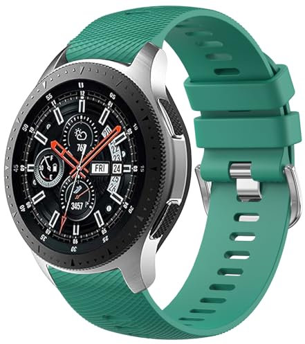 Yisica Correa Compatible con Samsung Galaxy Watch 46mm, Samsung Watch 3 45mm, Samsung Gear S3 Frontier/Classic, 22mm Correa de Repuesto de Silicona para Huawei GT 2 46mm/GT3 (Verde, 22mm)