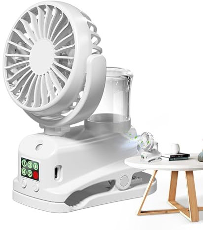 Pequeño ventilador portátil con pulverizador, ventilador de pulverización - Ventilador de pulverización de agua con pantalla digital | Ventilador de mesa de escritorio Mister al aire libre para viajes