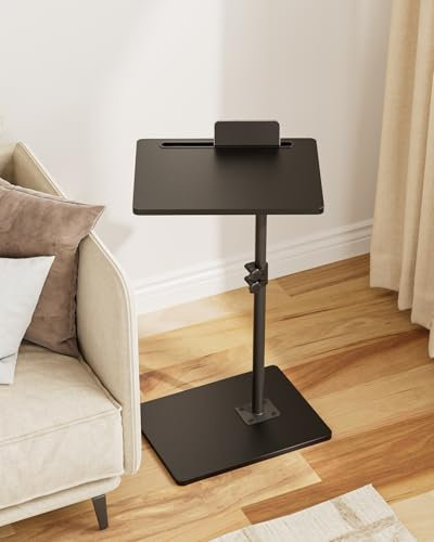 HEYZOEY Side Table, C-Form Adjustable Coffee Table, 360°Swivel Sofa Side Table,40x30x(45-81) cm,Small End Table Bedside Table for Living Room, Bedroom(Black)