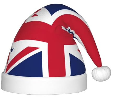 BBEXJIGY Weiche und bequeme Weihnachtsmütze mit Union-Jack-Aufdruck