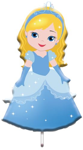 XL Folienballon * Prinzessin * als Deko für Kindergeburtstag und Party | 76cm | für Luft und Helium | Princess Kinder Geburtstag Ballon Dekoration Luftballons