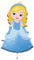 XL Folienballon * Prinzessin * als Deko für Kindergeburtstag und Party | 76cm | für Luft und Helium | Princess Kinder Geburtstag Ballon Dekoration Luftballons