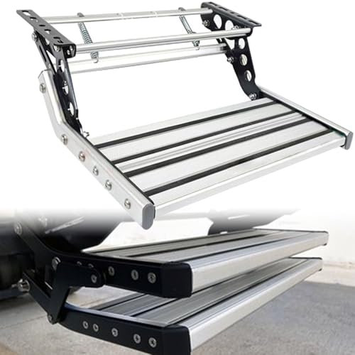 Nicvrea Wohnmobil Einstieg Schritt Doppelschritt Wohnwagen Schritte Trittstufe Alu Reisemobil Montage Trittstufen Camping Stufe FüR Wohnmobile ReiseanhäNger Caravan,Manual-Single-Layer