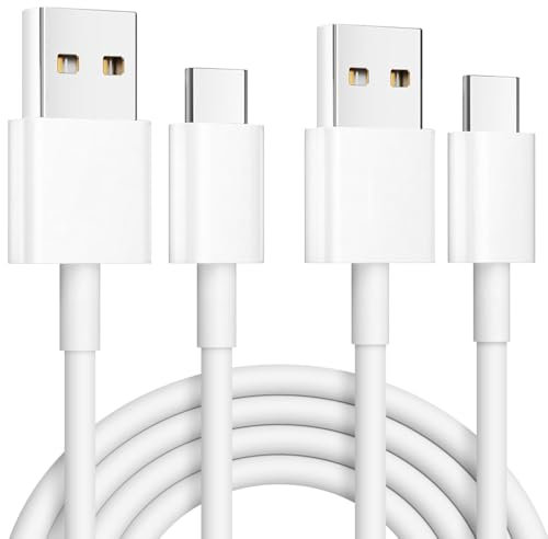 2Pack USB C Charger Cable 1.8m, 3.1A Type C Cable Fast Charging Braided USB A to USB C Phone Charger Cord for iPhone 16 15 Pro, Samsung Galaxy S25 S24 Ultra, Pixel 9, iPad Air, Switch, Steam etc.