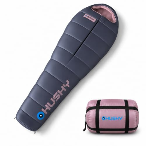 Husky Anapurna Schlafsack 4 Jahreszeiten bis -28°C, Warmer Winter Mumienschlafsack für Erwachsene, Winterschlafsack für Camping, Trekking und Outdoor