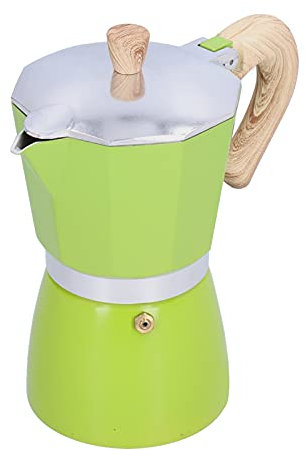 KIMISS 300ML Stovetop Moka Pot Coffee Maker - Ergonomic Design, Easy to, Fast Brewing for Gas & Stove, Ideal for Home and Office (Green)