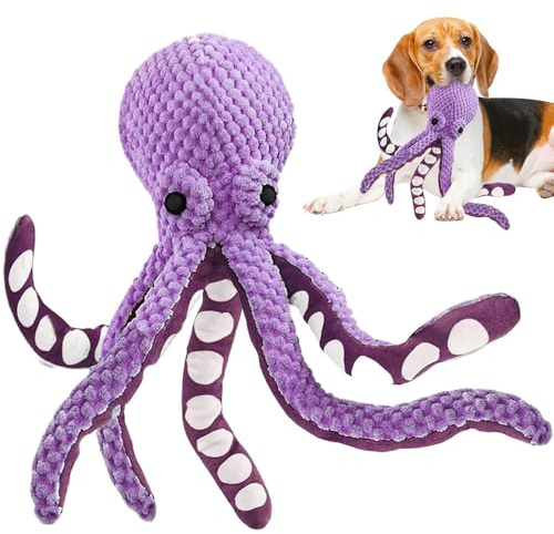2026 New Dog toys, Octopus Dog Toy, Tough Dog Toys Indestructible, for Small, Medium and Large Indoor Outdoor Play (Purple)