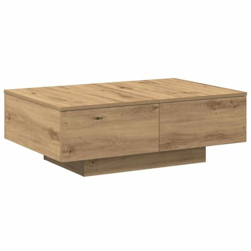 Heofavd Couchtisch Artisan-Eiche 90x60x31 cm Holzwerkstoff mit großzügigem Stauraum Modernes Design Robust und pflegeleichter Sofatisch für Wohnzimmer Flur und Schlafzimmer