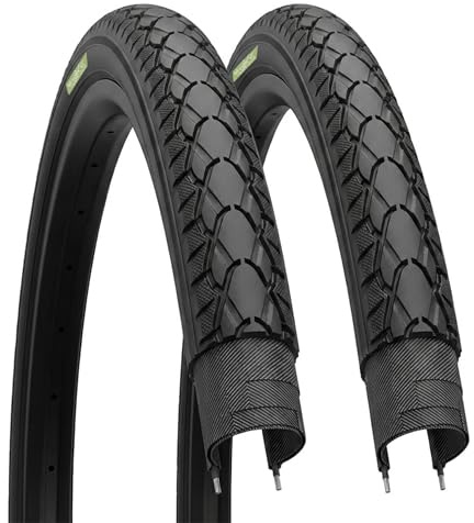 Lot de 2 pneus 28 x 1 1/2 (40-635) pour vélo de Ville, Noir, Paire de pneus de Trekking 28, Caoutchouc pour vélo