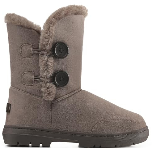 Holly Womens Twin Button Waterproof Winter Snow Boots
