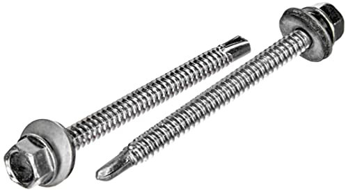 Index abe166380 – Vis autoperceuse à tête hexagonale DIN 7504-K plaqué zinc avec rondelle P-16 EPDM 6,3 x 80