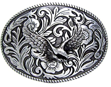 MASOP Amerikanische Adlerflagge Western Gürtelschnalle USA Hero Gürtelschnallen für Männer Frauen - Grau - Durchschnittlich