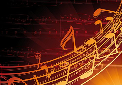 wandmotiv24 Fototapete Musik, XXL 400 x 280 cm - 8 Teile, Wanddeko, Wandbild, Wandtapete, Noten, Beat, Abstrakt M0465