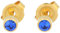 Boucles d'oreilles (premier) en acier chirurgical, stérile, avec pierre (bleu foncé plaqué or)