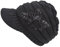 FSSTUD Damen Winter Warme Gestrickte Strickmütze Strick Beanie Mütze mit Schild Cap Schwarz