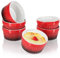 COM-FOUR® 6x tazón de ragú de aletas - moldes para horno en rojo - cuencos de crema brulée - cuenco de postre con 185 ml cada uno