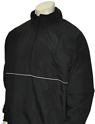 Smitty | BBS-323 | Convertible Halbarm Baseball Softball Umpire Jacke | Baseball Official's Choice!, Schwarz mit schwarzem, weißem Rand, Small