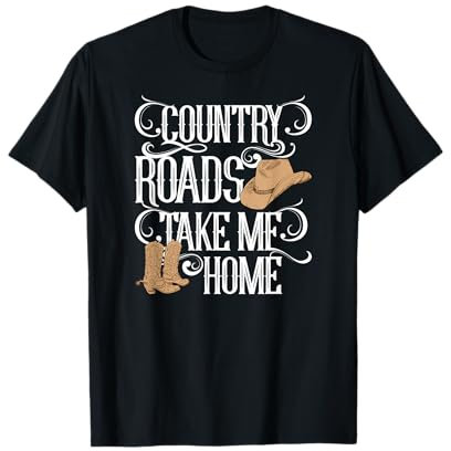 Country Roads Take Me Home Cute Music Lyrics T-Shirt