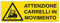 CARTELLO ALLUMINIO 35x12,5cm 'ATTENZIONE CARRELLI IN MOVIMENTO' CARTELLI SEGNALATORI
