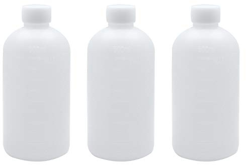 Sscon 3Pcs 500ml Plastic Small Mouth Graduated Lab Reagent Bottles Sample Sealing Bottls
