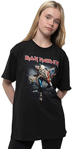 Iron Maiden Kids T Shirt Trooper Band Logo Official Black Ages 5-14 yrs XL