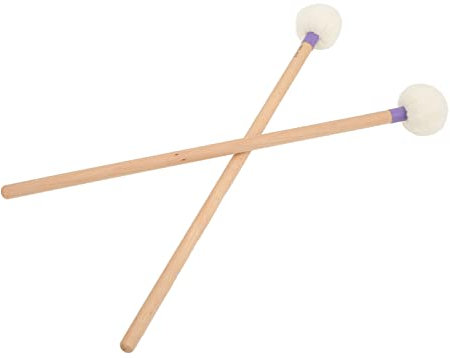 2 Uds Mazo de Tambor Multiusos Cabezal de Fieltro Palos de Mazo de Tambor Accesorios para Bombo, Timbales Y Tambores(Púrpura)