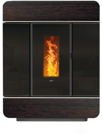 KLOVER DIVA SLIM WOOD HIDRO VENTILADA TERMOSTUFA DE PELLET 18 KW INSERTO DE MADERA (WENGE')