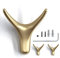 Kleiderhaken, 3 Packungen Metall Heavy Duty Horn Haken, einfach und modisch, geeignet für Garderobe, Wohnzimmer, Küche, Bad, Küchenutensilien, Handtücher (goldfarben gebürstet)
