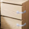 Moonybaby 6 Stück Babysicherheit Schrankschloss, Kindersicherung für Schrank, Schubladen, Kühlschrank, Toilettensitz und waschmaschinen, 3M Kleber, keine Rückstände, kein Bohren erforderlich(Weiß)
