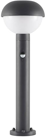 Lindby LED Außenleuchte 'Kallie' mit Bewegungsmelder (spritzwassergeschützt) (Modern) in Schwarz aus Aluminium (1 flammig,) - Wegeleuchte, Pollerleuchte, Wegelampe, Sockelleuchte