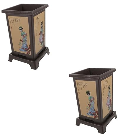 2 Sets Orchideentopf, asiatischer Dekor-Übertopf for den Innenbereich, japanische Vase, Pflanzenzuchtkorb, Kunststoff-Orchideen-Blumentopf, Pflanzgefäße mit Untertasse, Orchideen-Blumentöpfe, Pflanztö