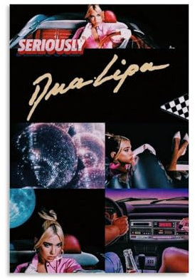 EVMILA Vintage Musikposter DUA LIPA Poster (1) Poster Dekorative Malerei Leinwand Wandposter und Kunstdruck Modern Familie Schlafzimmer Dekor Poster 40 x 60 cm