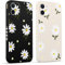 Pnakqil 2 stück Handyhülle für Apple iPhone 12 6.1, Hülle Blumen Gänseblümchen Chrysantheme Bemaltes Muster süß Aesthetic Silikon Schutzhülle Tasche Schön Mädchen Kameraschutz Case