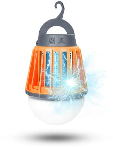 BroElec Lampe Anti Moustique Electrique, Lampe Camping LED 2-en-1, 20 Heures d'Autonomie Lampe Moustique, Rechargeable par USB, IPX6 Étanche, Léger et Portable pour Camping, Extérieur, Jardin, Tentes