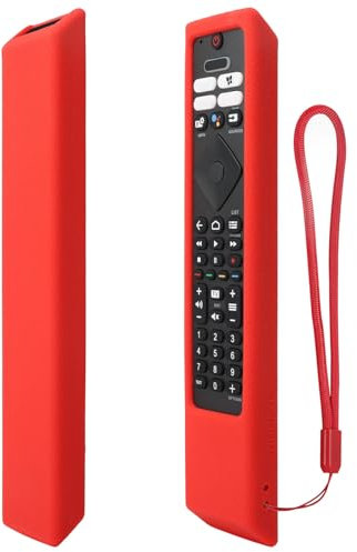Custodia in Silicone Compatibile con Philips Ambilight Telecomando per Smart TV 43PUS7906/12 55OLED707/12 65OLED707/12 - Guscio Protettivo Cover (Rosso)