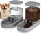 Distributeur Croquettes Chat Automatique, Distributeur Eau Chien, 2 Unités, 3.8 L, Distributeur Automatique de Nourriture et d'eau pour Chat et Chien, pour Petits et Grands Chiens, Chats (Gris)