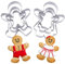 PTaizjjz Lebkuchen-Ausstechformen-Set aus Edelstahl, Lebkuchenform, Junge und Mädchen, für selbstgemachte Weihnachts-Party-Dekorationen, 6 Stück