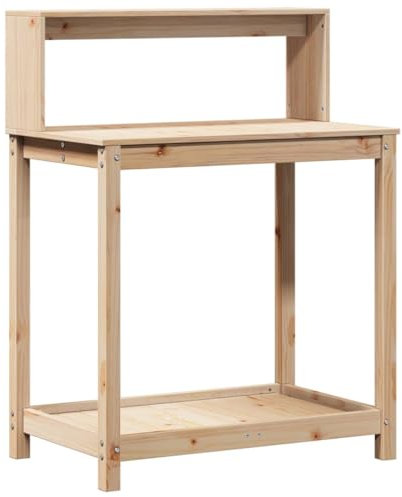 Genérico Tavolo da piantare con ripiani in legno pino 82,5x50x109,5 cm, wenjingqi-832407